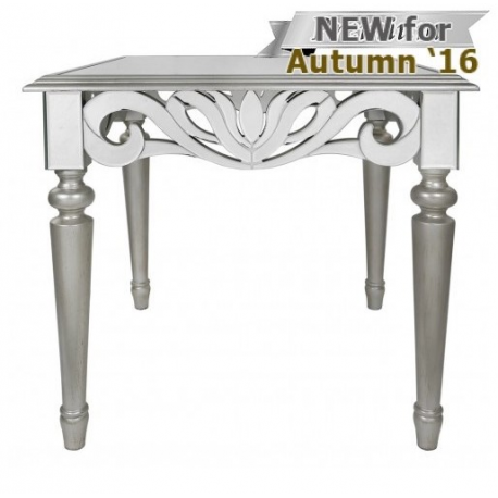 Cortina Mirror End Table Witth Silver Trim