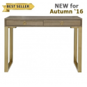 Gold 2 Drawer Faux Lizard Console Table
