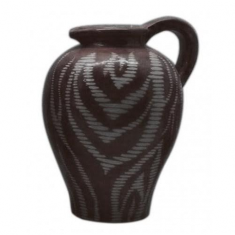 Brown Zebra Handled Urn Vase