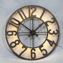 Large Industrial Backlit Wall Clock
