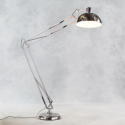 Chrome XXL Classic Desk Style Floor Lamp (Black Fabric Flex)
