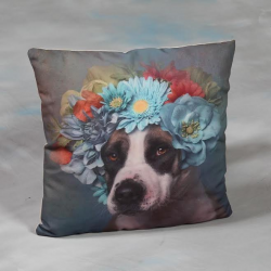 Blue Wreath Dog Cushion