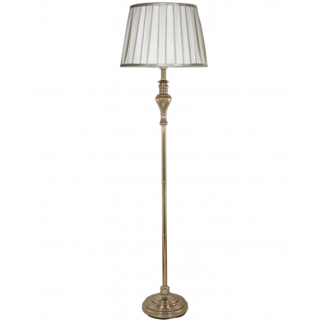 Sandringham Gold Floor Lamp With Ivory And Silver Shade