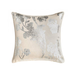 Shiny Silver Floral Cushion