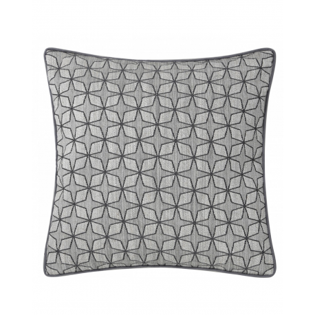 Soft Grey Geometric Star Cushion