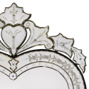 Vintage Venetian Heart Mirror with Crown and Etching 