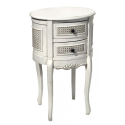 Boudoir Provence Antique White 2-Drawer Bedside Cabinet