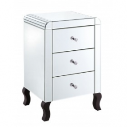 Mirrored 3 Drawer Bedside Cabinet