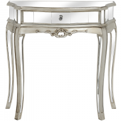 Argente Mirrored One Drawer Half Moon Console
