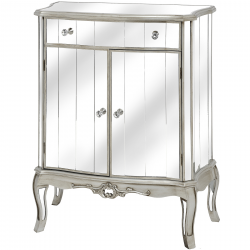 Argente Mirrored One Drawer Two Door Cabinet