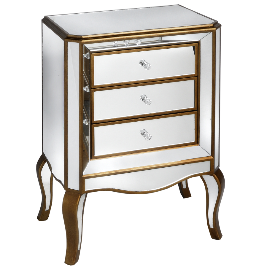 Venetian Mirrored 3 Drawer Cabinet Venetian Mirrored 3 Drawer Cabinet