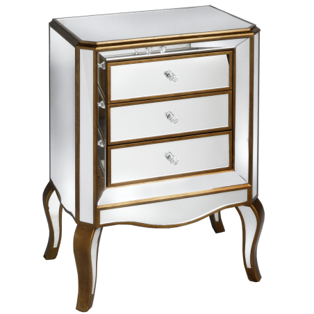 Venetian Mirrored 3 Drawer Cabinet