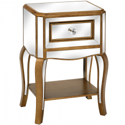 Venetian Mirrored Side Table With Drawer