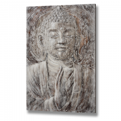 Copper Toned Buddha Oil Painting