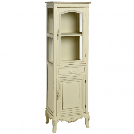 Country Glazed Tallboy With Cupboard