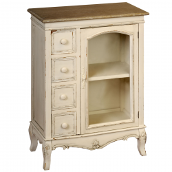 Country Hill Glazed Unit With 4 Small Drawers