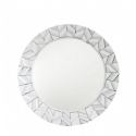 White Manhattan Tiled Round Wall Mirror