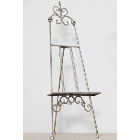 Small Antiqued Silver Metal Table Easel