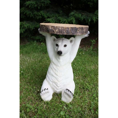 Polar Bear Holding "Trunk Slice" Side Table