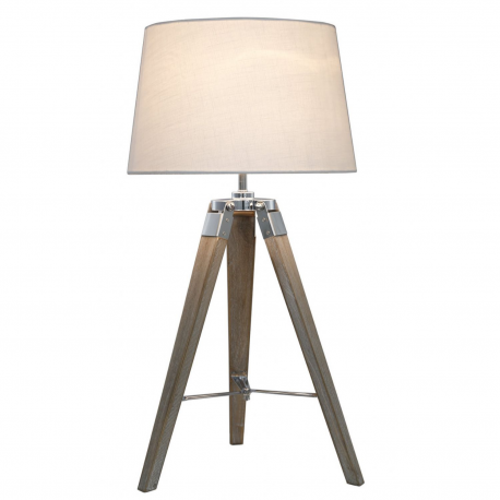 Natural Hollywood Table Lamp With Ivory Shade