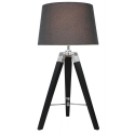 Black Hollywood Table Lamp With Charcoal Shade