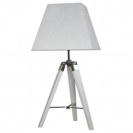 White Hollywood Table Lamp with Square White Linen Shade