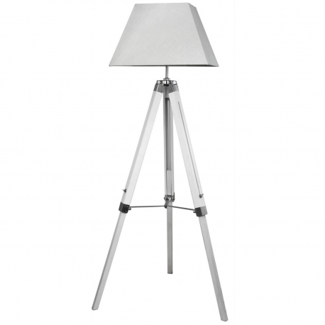 White Hollywood Floor Lamp with Square Shade