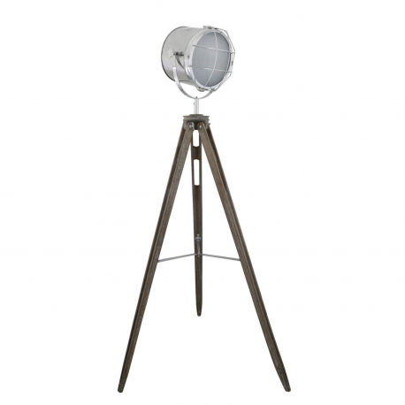 Grey Hollywood Directors Style Wooden Tripod Table Lamp 