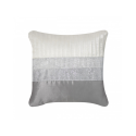 Ivory and Grey Cushion with Silver Stripe
