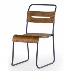 Metal and Wood Stacking Chair