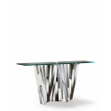 Stainless Steel and Glass Turin Console Table