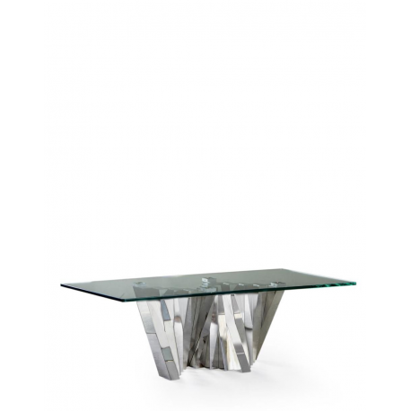 Stainless Steel and Glass Turin Coffee Table