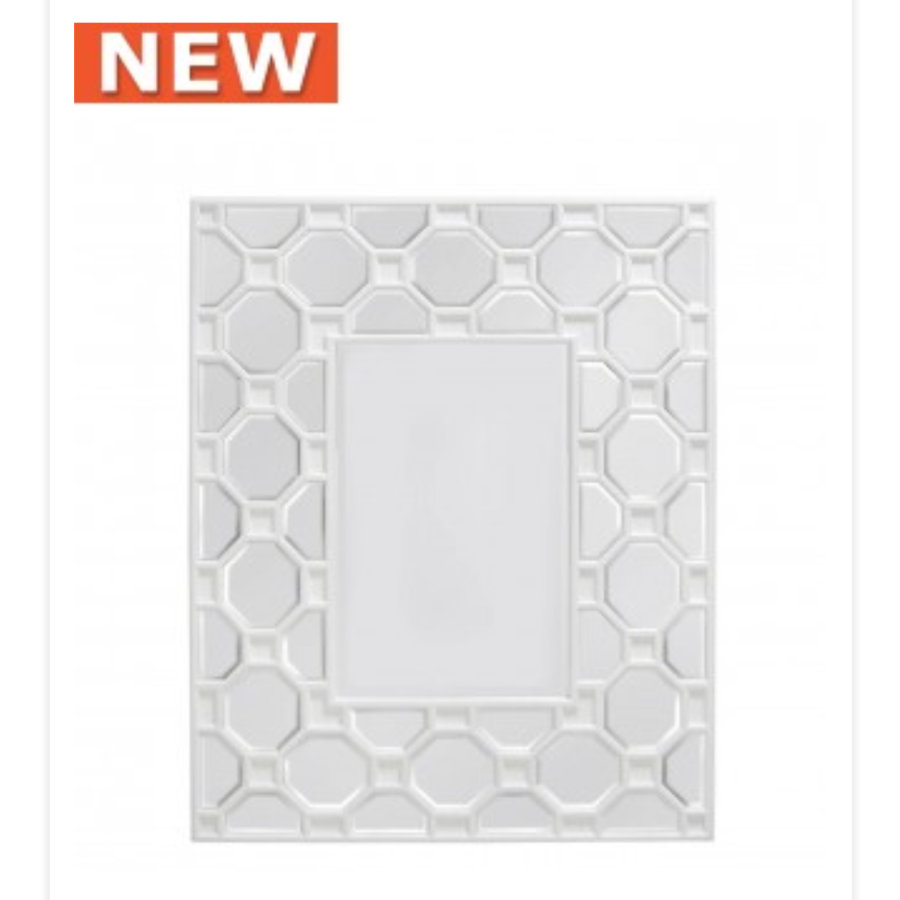 White Geo Wood Wall Mirror White Geo Wood Wall Mirror