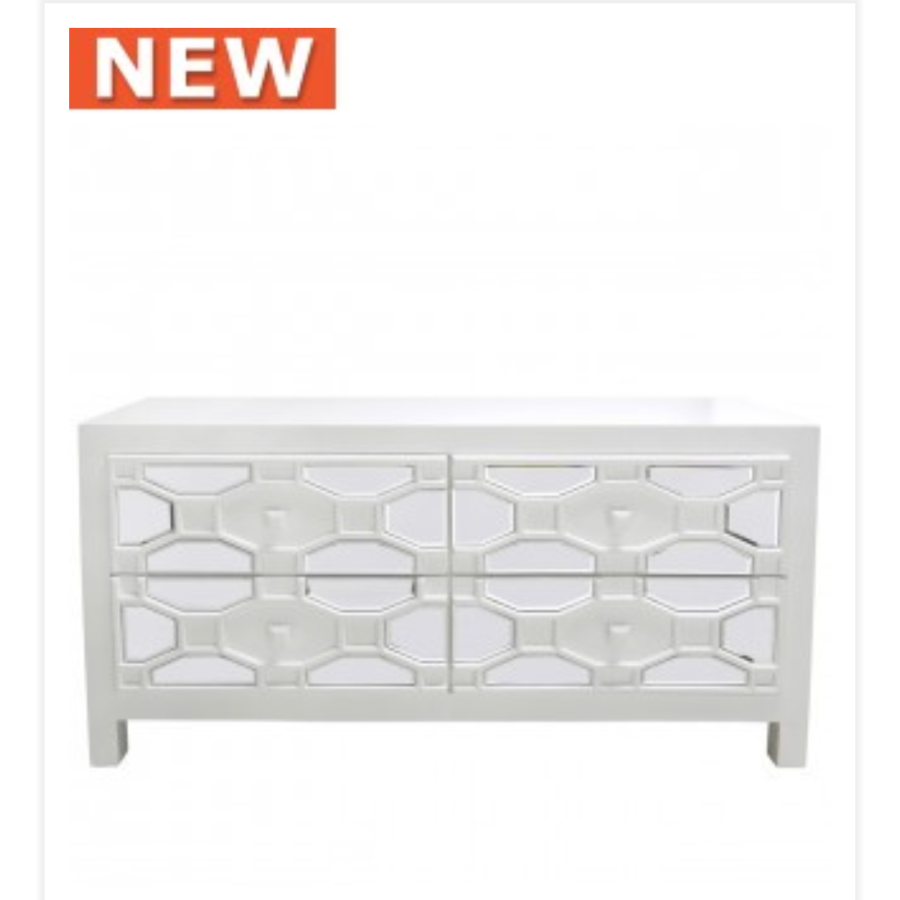 White Geo Wood Entertainment Unit