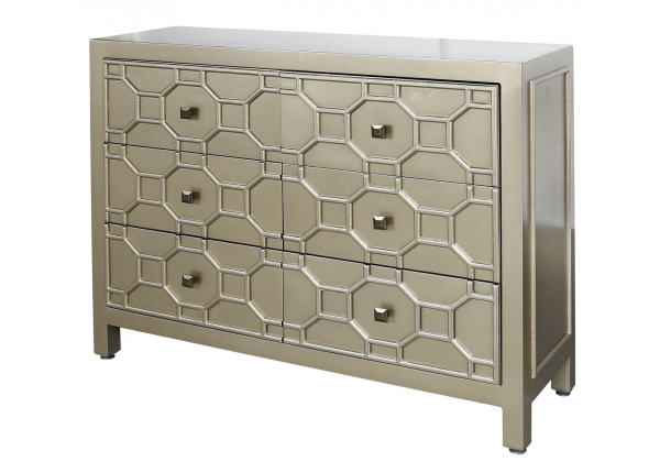 Gold Geo 6 Drawer Chest Of Drawers / Sideboard