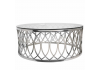 Wallow Chrome Round Metal Coffee Table With Tempered Glass Top