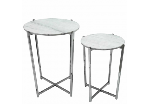 Eleana Marble Effect Top Set Of 2 Nesting Tables