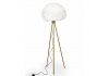 Brass Tripod Floor Lamp with White Goose Feather Shade