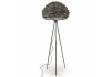 Chrome Tripod Floor Lamp with Grey Goose Feather Shade
