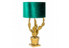 Antique Gold Potted Cactus Lamp with Green Velvet Shade