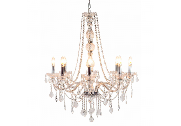 Chateau 8 Branch Glass Arm Chandelier
