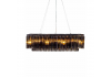 Chrome Prism Drop with Smoked Crystals Rectangular Cascade Chandelier