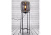 Large Smoked Glass Edison Lamp on Black Floor Stand