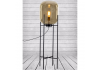 Large Gold Glass Edison Lamp on Black Floor Stand