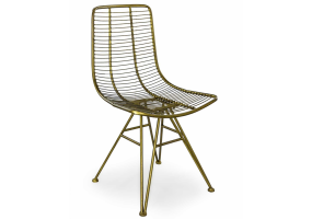 Antique Gold Metal Industrial Style Chair