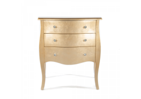 Gold Gilt Leaf Chest Of 3 Drawers