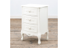 Rose White - Soft White Bedside Table - 3 Drawers