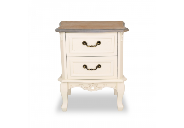 Appleby Wood Top Bedside Table 2 Drawer
