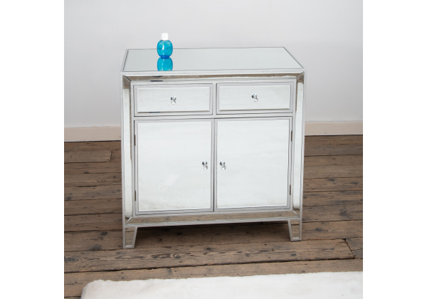 Silver Leaf Mirrored Cabinet