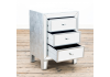 Silver Leaf Mirrored Bedside Table 3 Drawer